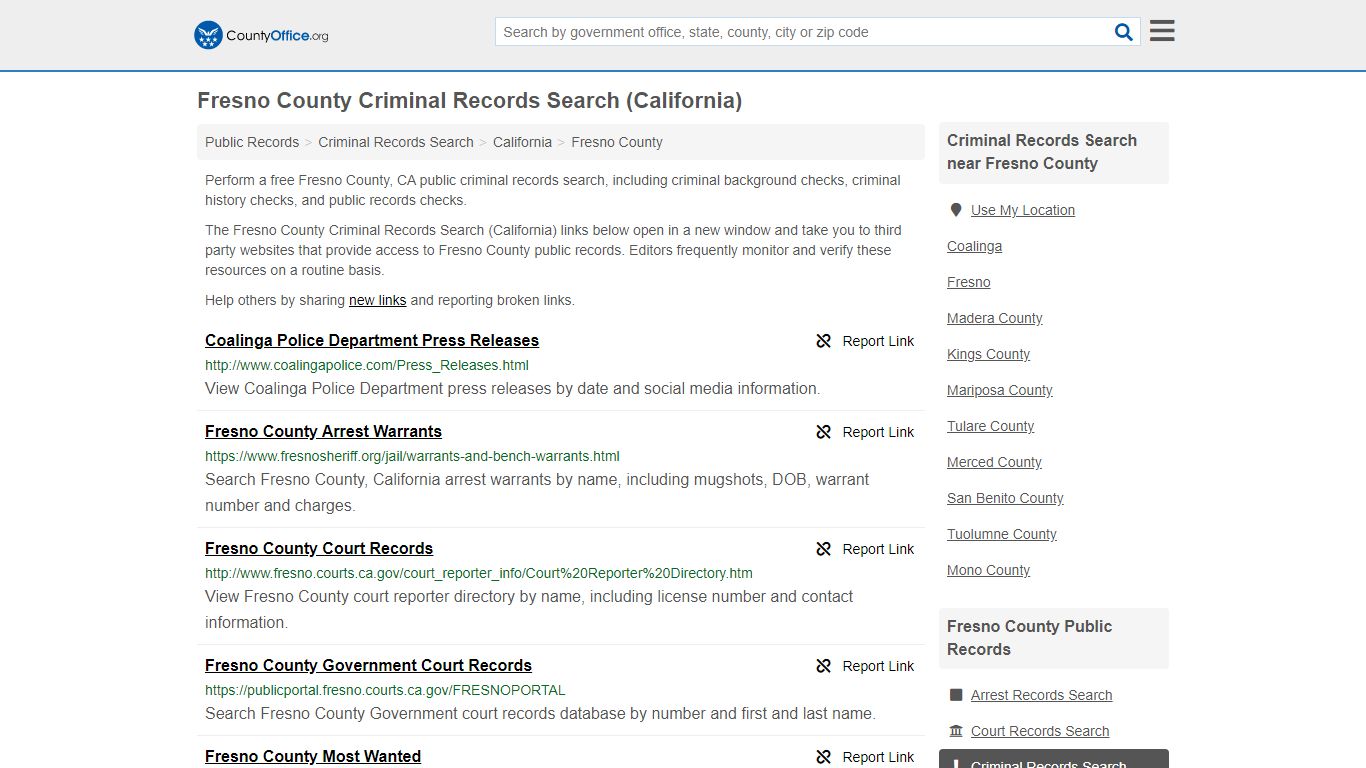 Criminal Records Search - Fresno County, CA (Arrests ...